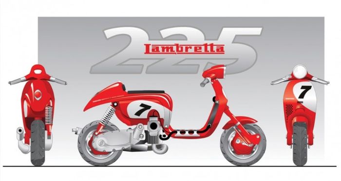 Desain Lambretta 225 hasil kolaborasi Alfredo Baptista Rodrigues dan Tomas Da Costa Lima