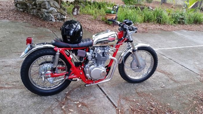 Honda CL450 drag bike milik Tom Hernden