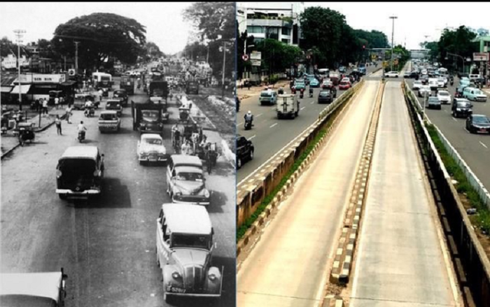 Jalan Matraman Raya tahun 1959an dan 2017