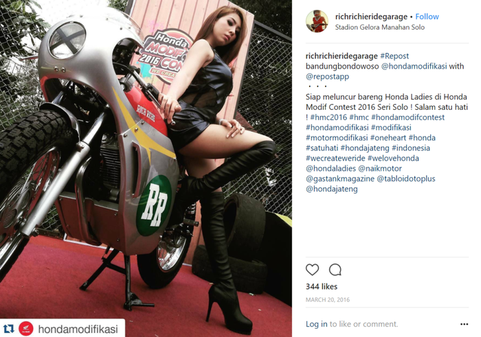 Cafe racer besutan RRRG saat di acara Honda Modif Contest 2016