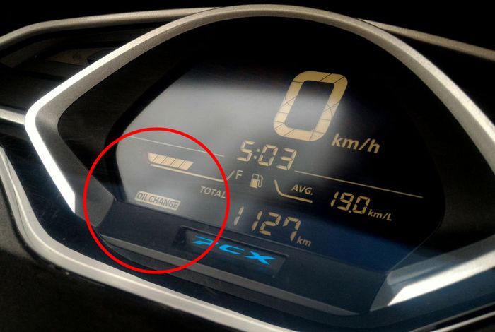 Oil Change indicator di Honda PCX 150