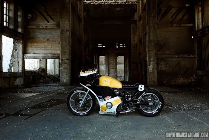 Suzuki GS750L custom drag bike-cafe racer dari JTBrothers