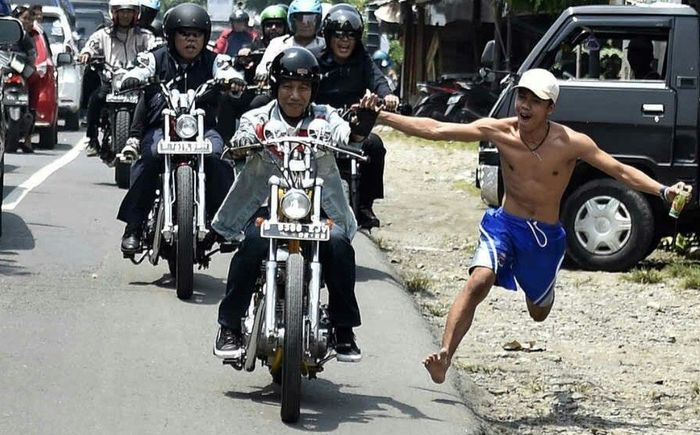 Arianto, pemuda yang ingin mengejar Jokowi sambil bertelanjang dada