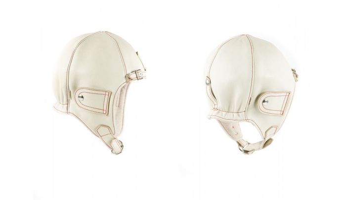 Chapal Leather Driver&rsquo;s Helmet - white