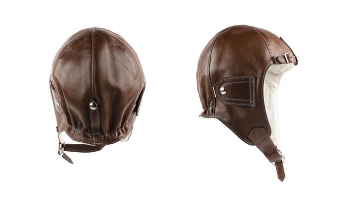Chapal Leather Driver&rsquo;s Helmet - brown