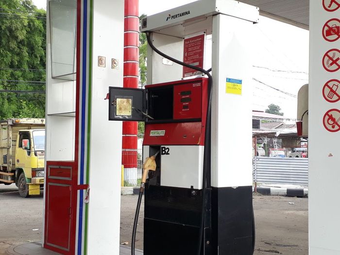 Salah satu mesin di SPBU di Tangsel yang terbukti melakukan praktik curang