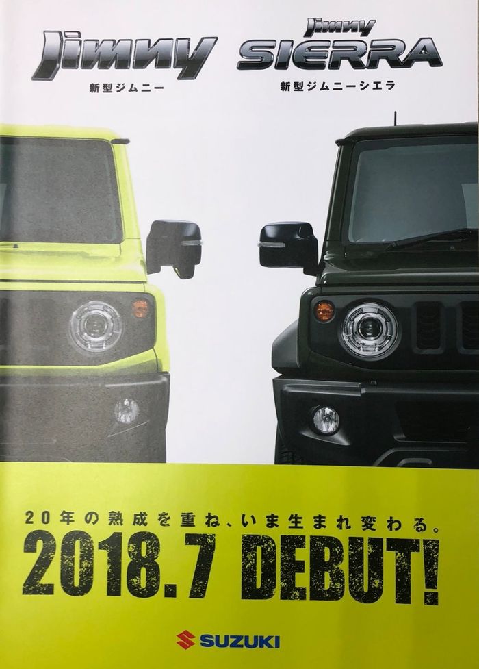 Tampilan depan Suzuki Jimny dari brosur