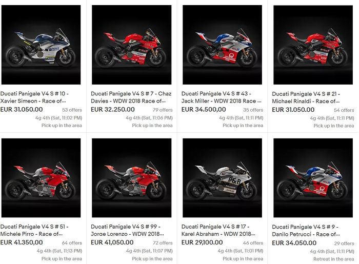 Lelang Ducati Panigale V4 S yang dilelang secara online