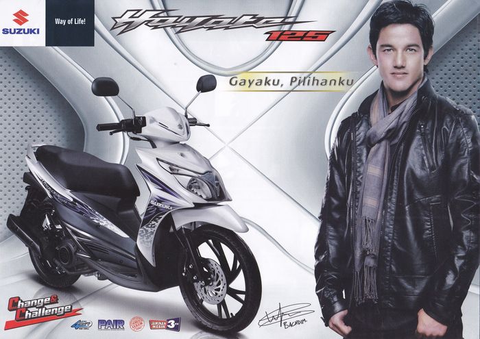 Suzuki Hayate dengan brand ambassador Irfan Bachdim