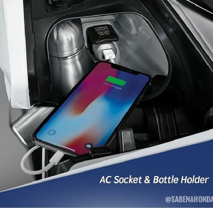 tempat pengisian daya pada honda Forza 250