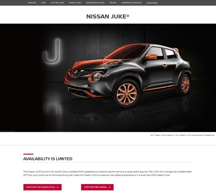 Nissan Juke sudah tidak berlanjut setelah 2017 dan akan digantikan Nissan Kicks