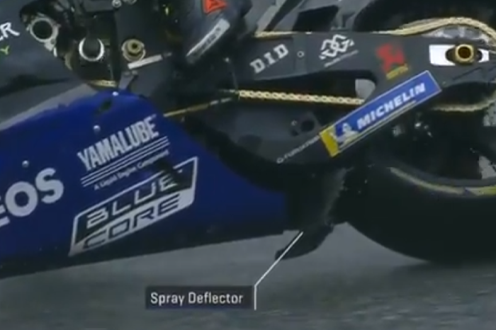 Spray deflector di Yamaha YZR-M1 milik Valentino Rossi yang dipakai di MotoGP Austria 2018