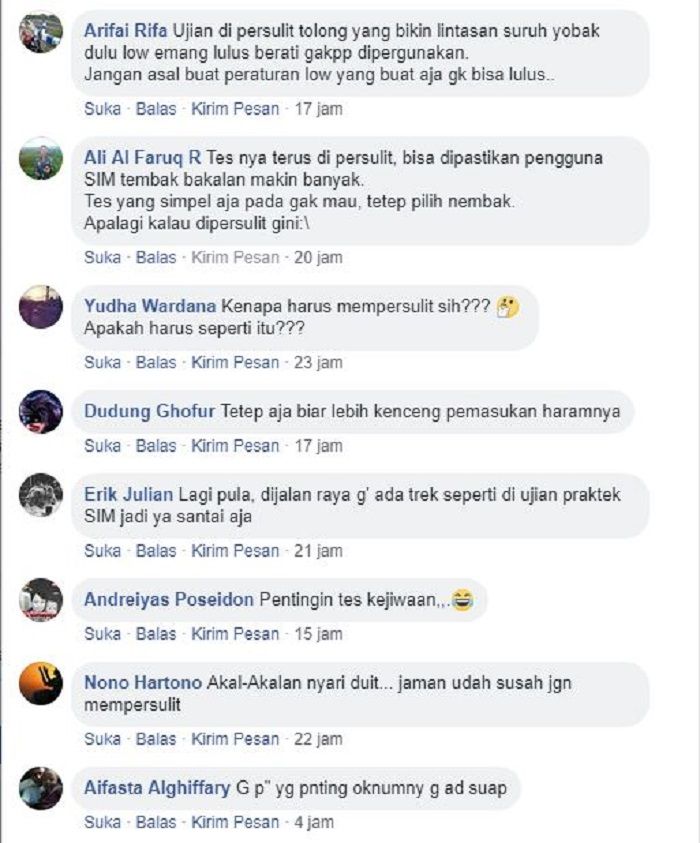 Komentar warganet soal ujian SIM canggih