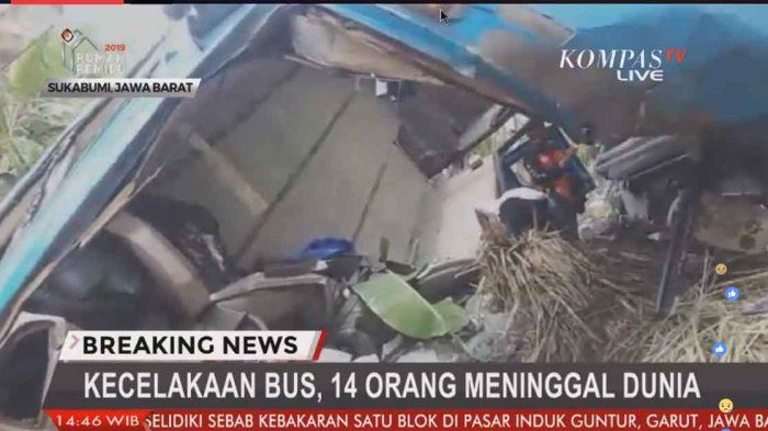 Kecelakaan bus di Sukabumi