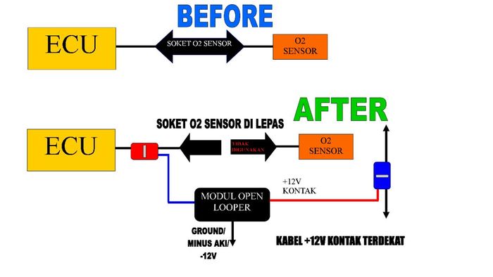 Diagram pemasangan open looper Speedsparks