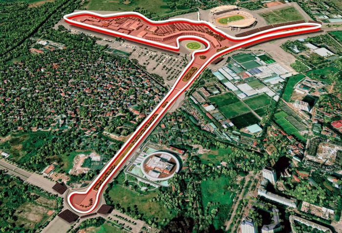 Ilustrasi sirkuit jalan raya di Ibu Kota Hanoi yang akan jadi venue GP F1 Vietnam tahun 2020