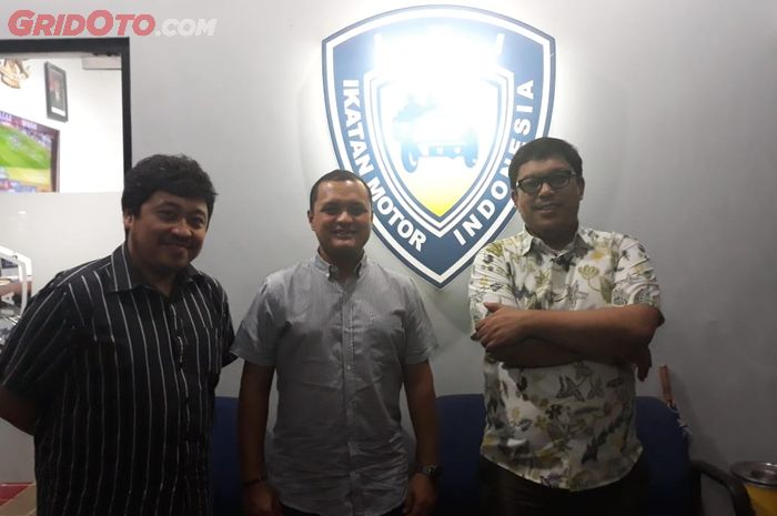 Pengurus E-Motorsport IMI. (ki-ka): Mada Andika, Rizal Sungkar, dan Indra Feryanto