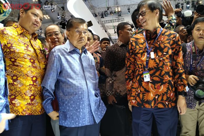 Wakil Presiden RI, Jusuf Kalla saat menghadiri pembukaan GIIAS 2019.