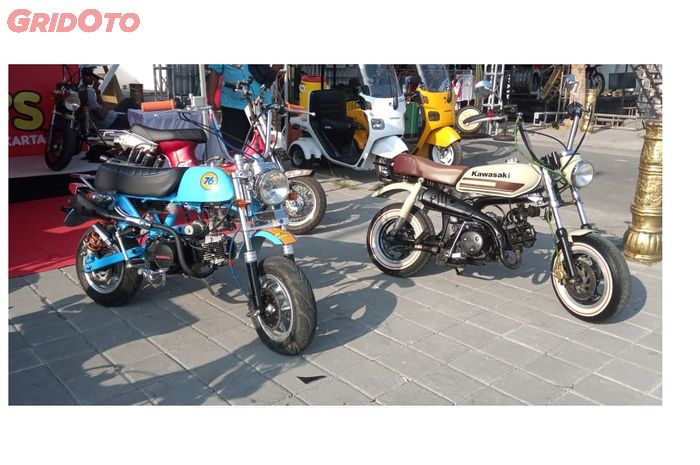 Jajaran motor mini komunitas Monic's digelaran Burnout 2019.