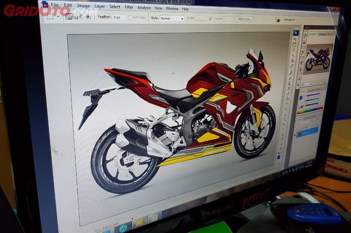 Ilustrasi penentuan konsep stiker di motor