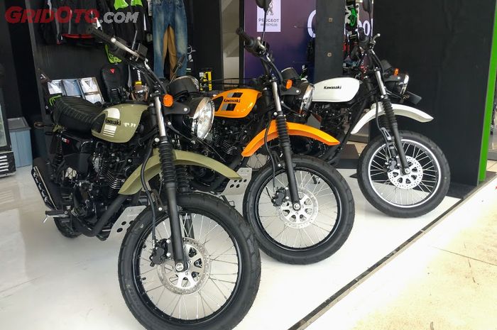 Motor baru Kawasaki W175TR dan W175TR SE sudah tersedia di booth Kawasaki di IIMS Moto Bike Expo 2019.