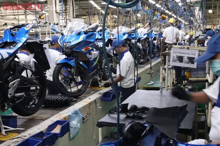 Ilustrasi. Pabrik perakitan motor Suzuki Indonesia