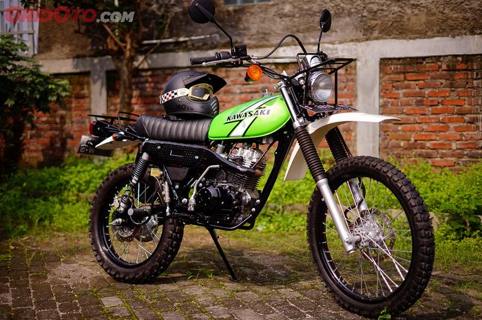 Kawasaki KLX 150 berubah jadi trail tua, berkiblat ke Kawasaki KS125.