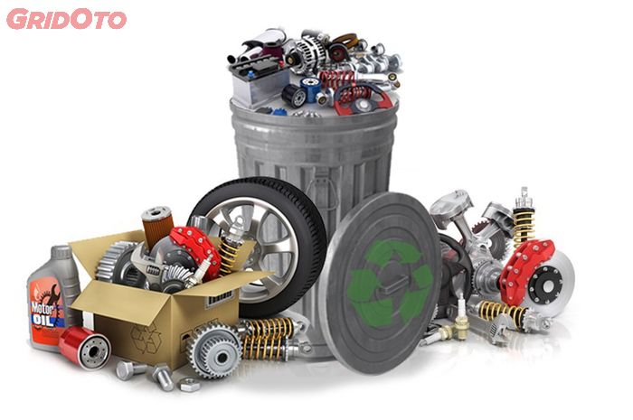Ilustrasi barang sampah atau komponen sampah