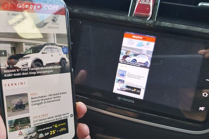 Cara mirroring handphone ke head unit Toyota Rush terbaru
