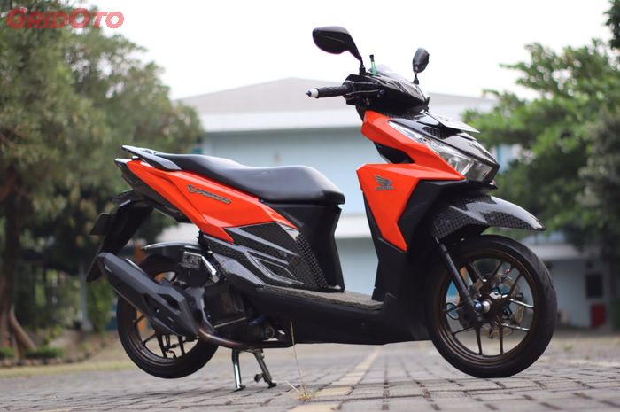 Alasan Honda Vario 125 ini dilebur part carbon kevlar, sporty banget sob!