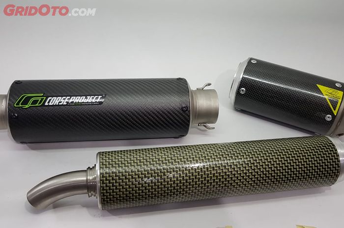 Aneka bentuk silencer knalpot aftermarket untuk motor