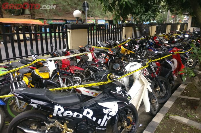 Deretan motor sitaan di Mapolresta Surakarta