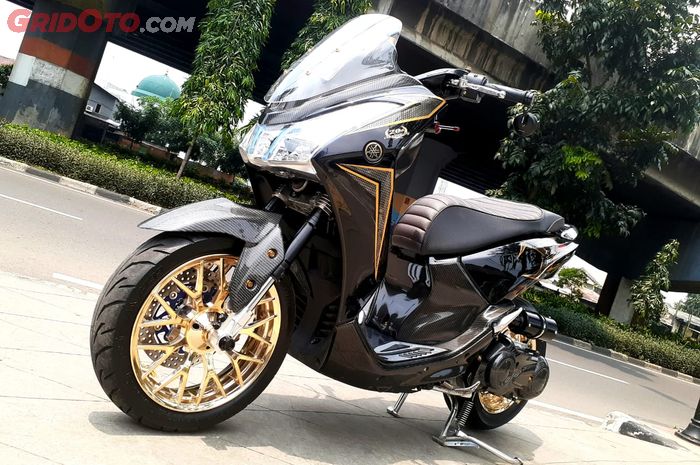 Upgrade kaki-kaki Yamaha Lexi ala motor sport  kece dikombo berbagai part hedon