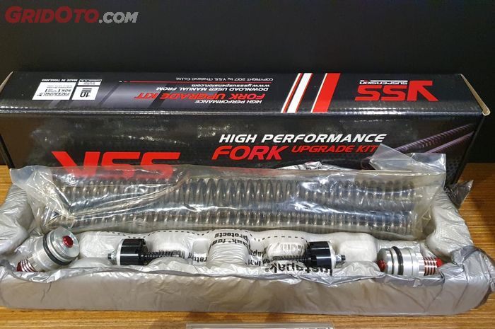 Kelengkapan Front Fork upgrade kit dari YSS untuk sokbreker depan motor