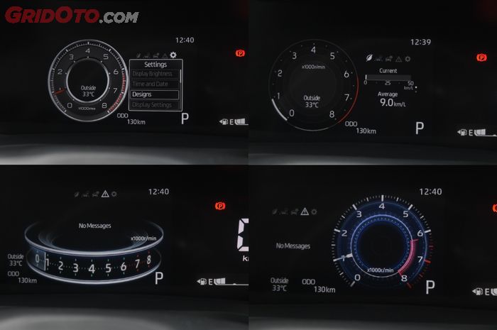 Empat Tampilan Spidometer atau Panel Instrumen Toyota Veloz Generasi Terbaru