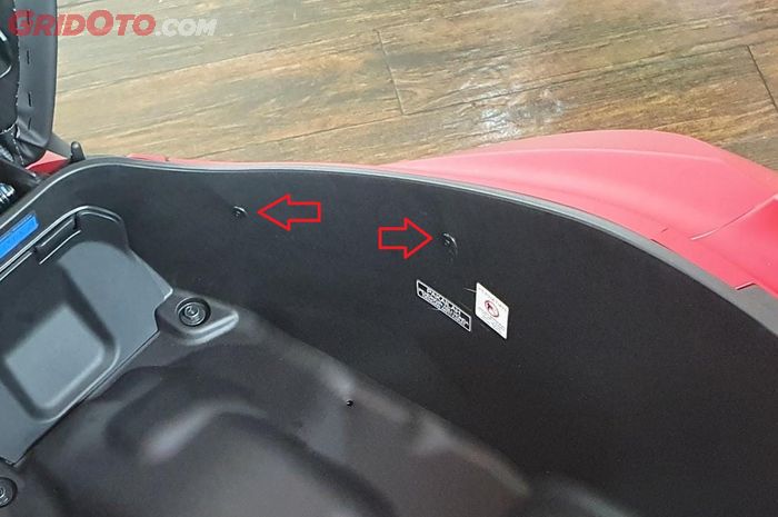 Ilustrasi penggunaan baut rivet di bodi motor Honda