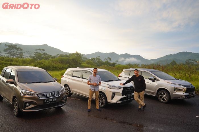 Komparasi Toyota Veloz, Suzuki Ertiga, dan Mitsubishi Xpander.