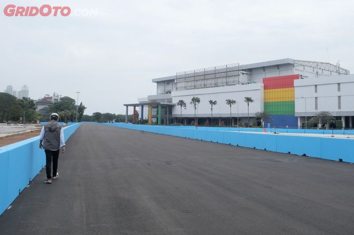 Lintasan sirkuit Formula E Jakarta di Ancol sudah rampung, siap dapat homologasi jelang balapan nanti.