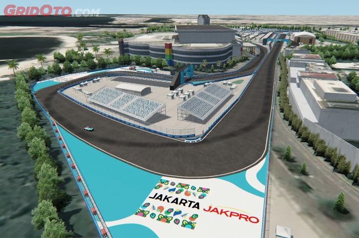 Ilustrasi gambar digital sirkuit Formula E Jakarta