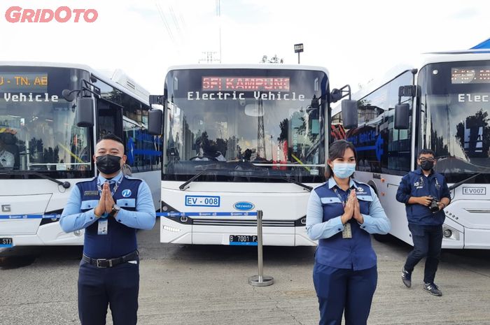Ilustrasi bus listrik Transjakarta