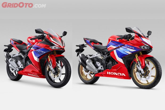 Perbandingan antara Honda CBR250RR baru (kanan) dan lama (kiri)