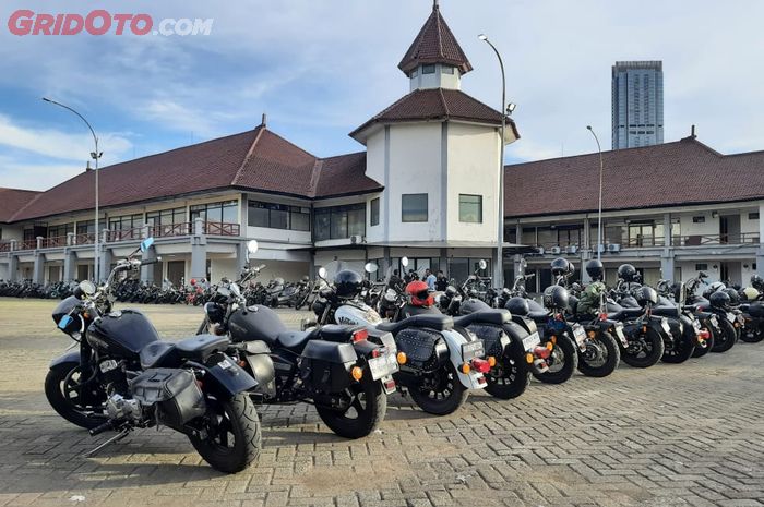 Sejumlah motor pemilik dan komunitas Benelli di Benelli Day 2022 di Jakarta.