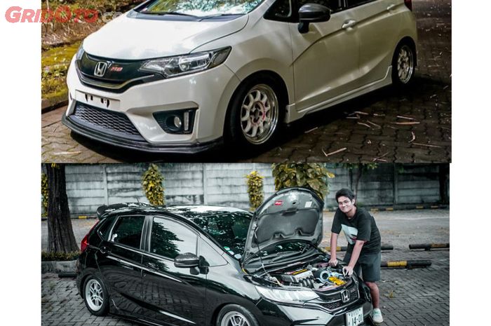 Dua modifikasi Honda Jazz GK5 dengen tongkrongan kalcer