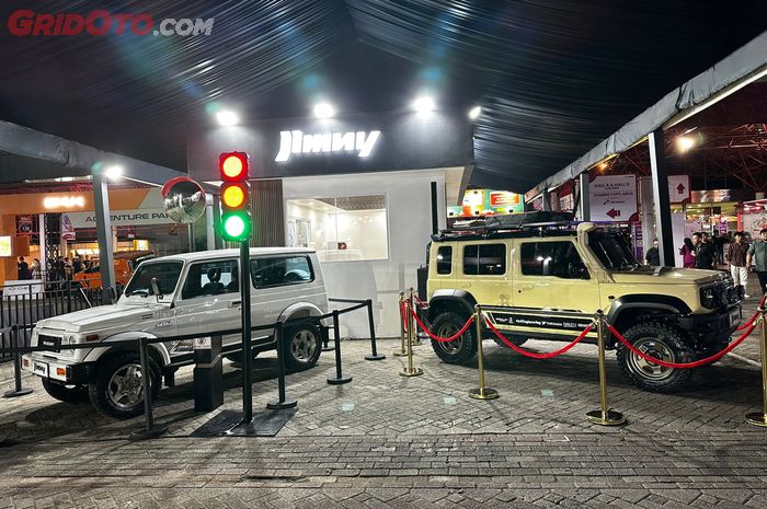 Suzuki menghadirkan inspirasi modifikasi bagi pemilik Jimny di booth outdoor IIMS 2026 lewat jajaran mobil pemenang Jimny Custom Contest