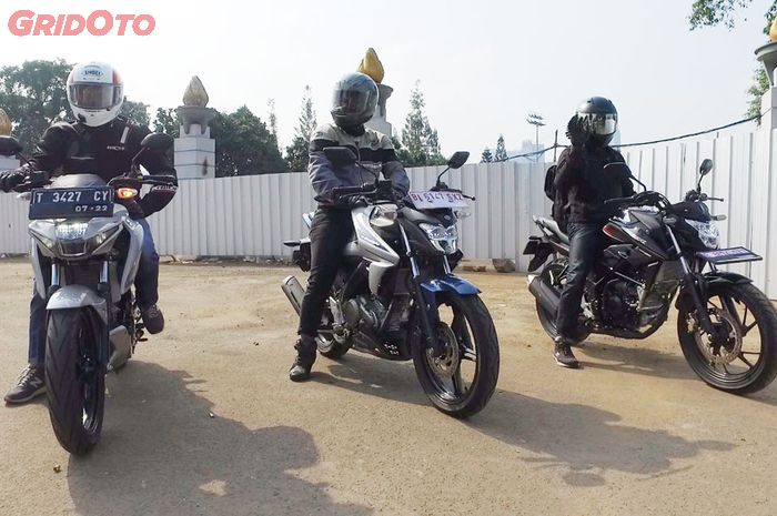 Komparasi Posisi Duduk All New Yamaha V-Ixion, Honda CB150R, Suzuki GSX-S150