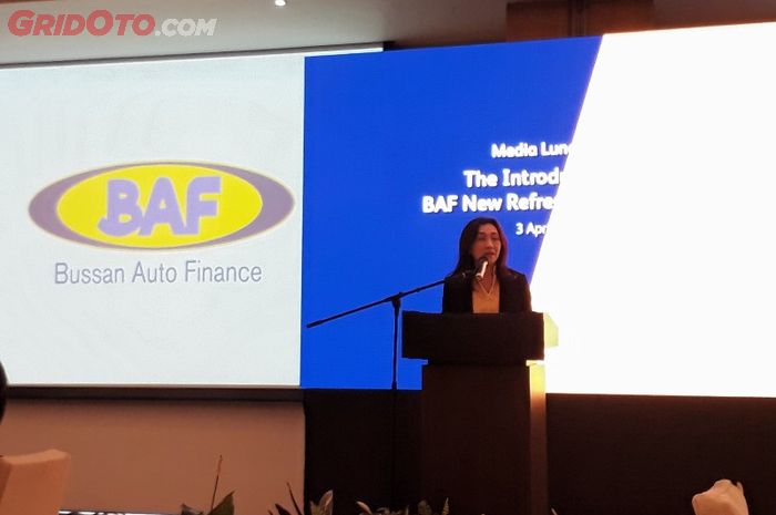 Lynn Romli, CEO BAF, dalam sambutan peluncura  logo baru BAF