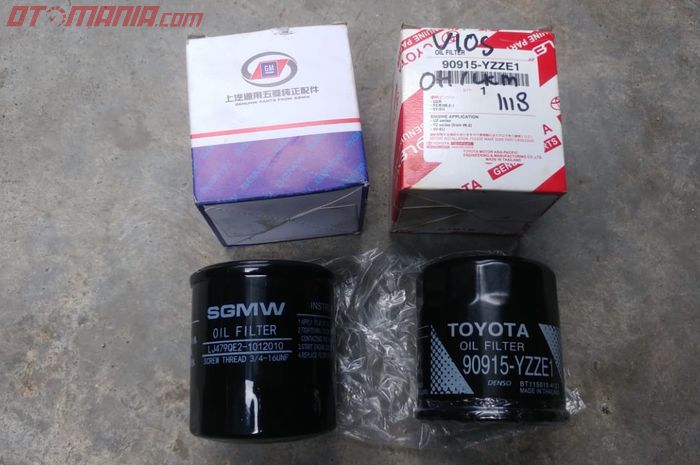 filter oli Wuling Cortez 1.8 (kiri), Toyota Vios (kanan)