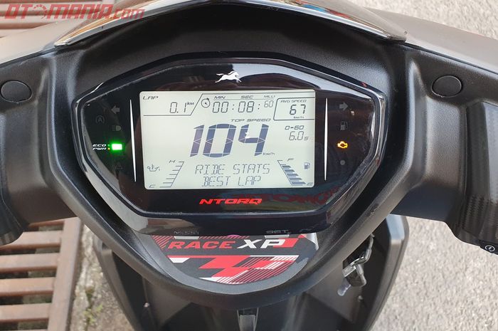 Panel instrumen TVS Ntorq 125 Race XP, tercanggih di kelas skutik 125 cc