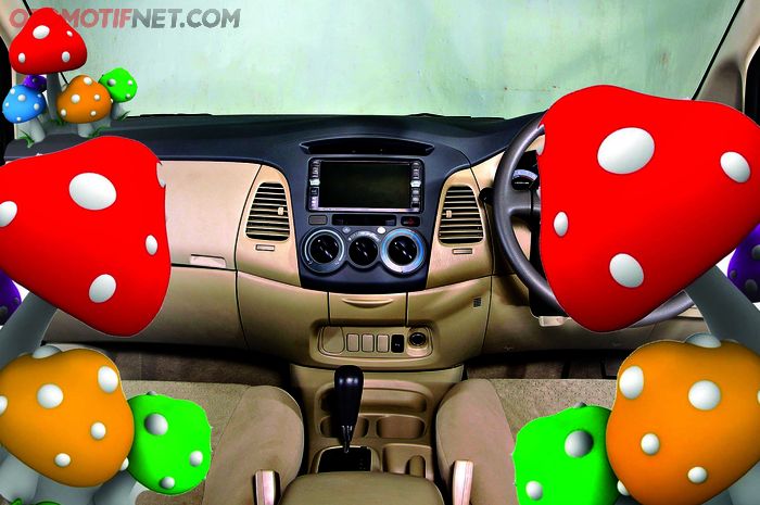 Ilustrasi jamur muncul dalam kabin mobil