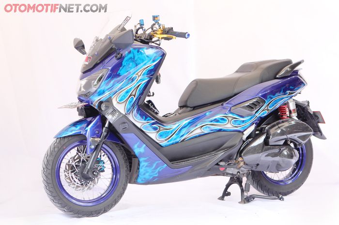 Yamaha NMAX grafis blue fire wolf